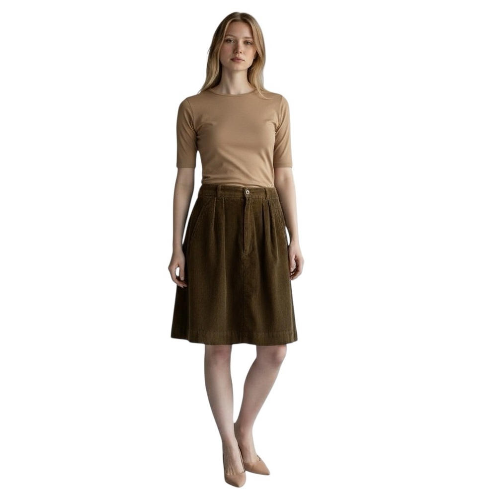 Vintage Olive Green Corduroy Skirt